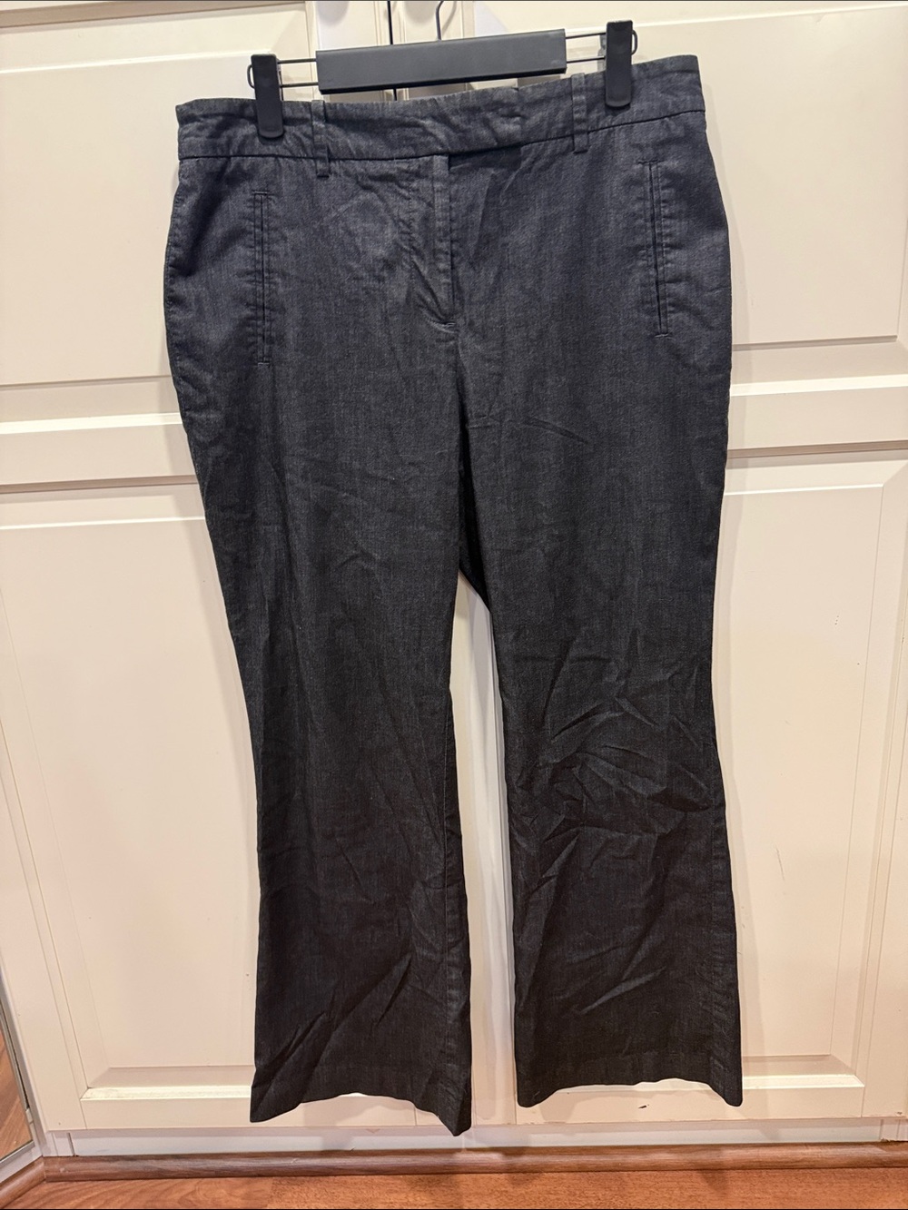 LOFT Charcoal Black Wide Leg Trousers